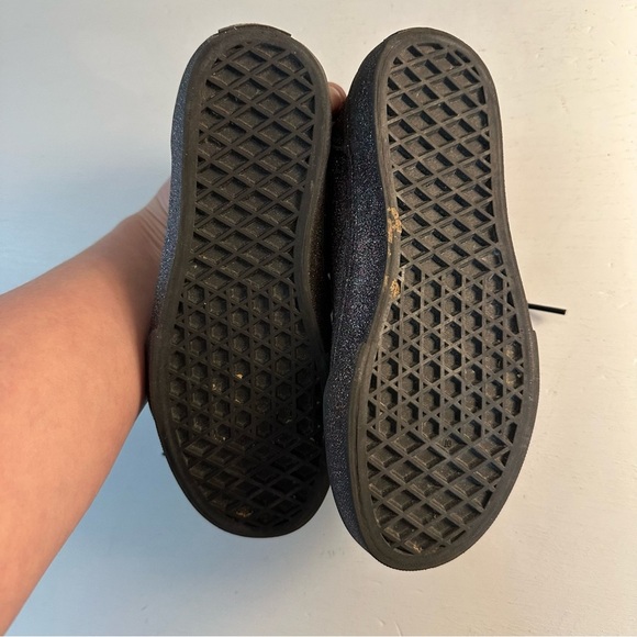 Vans Black Rainbow Sparkle Old Skool Off the Wall Girls Sneakers Size 2 - Picture 7 of 8